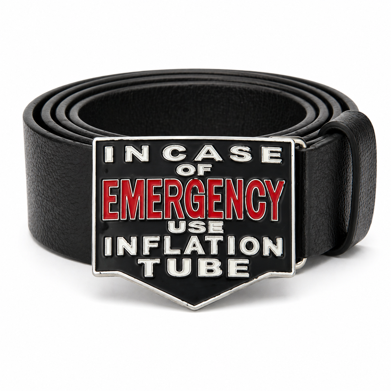 Emergency Case Use Inflation Tube Funny Belt Buckle