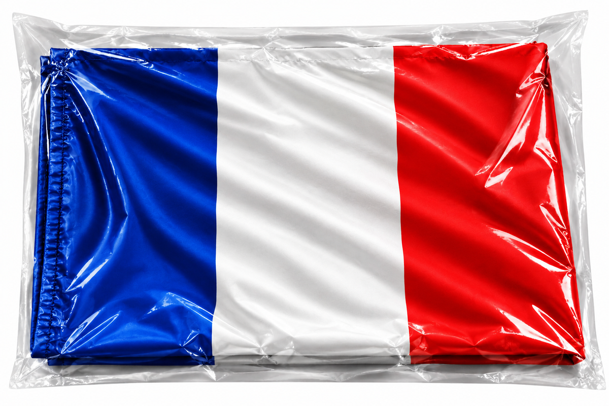 FRANCIA PAÍS NACIONAL FRANCÉS ONDEANDO LA BANDERA DEL POLO DE FÚTBOL