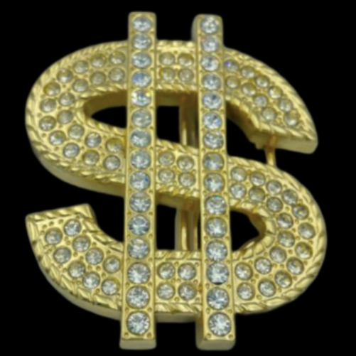 Dollar Sign Belt Buckles Money Blinged Bling Rhinestone Punk Hip Hop
