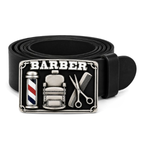 Barber Shop Pole Haircuts Style Scissors Profession Belt Buckle