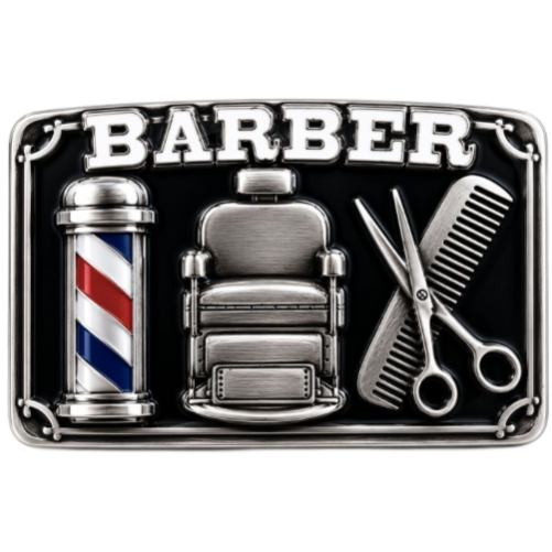 Peluquería Poste Cortes De Pelo Estilo Tijeras Hebilla Del Cinturón