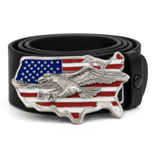 United States American USA Flag Map Eagle Old Glory Belt Buckle
