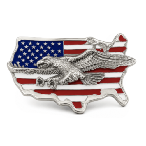 United States American USA Flag Map Eagle Old Glory Belt Buckle