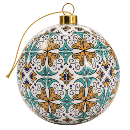 Traditional Portugal Lisboa Tiles Themed Christmas Double Sided Ornament