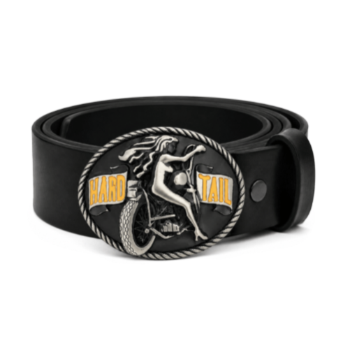Hardtail Motorcycle Biker Girl Club Rider Belt Buckle