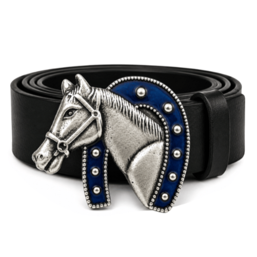 Horse Horseshoe Cowboy Ranch Rancher Western Belt Buckle