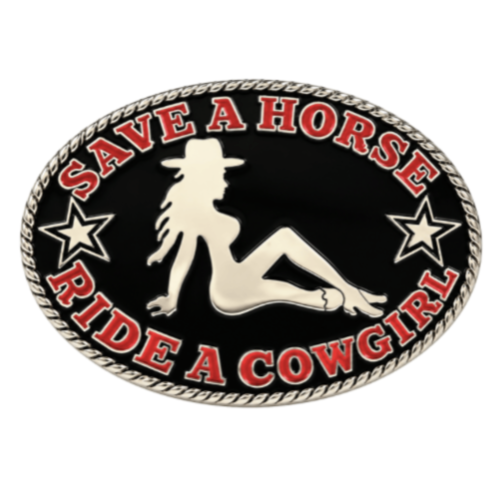 Boucle de ceinture Western Save Horse Ride Cowgirl Rodeo