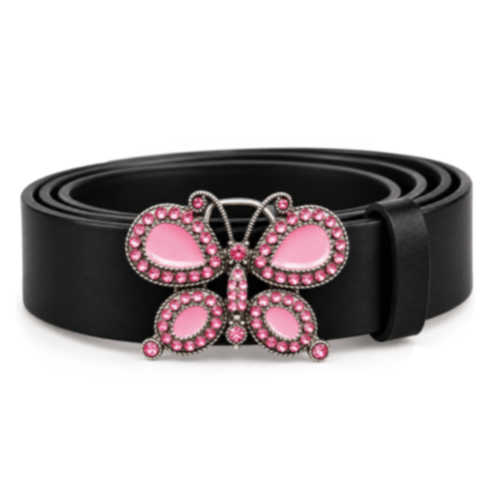 Boucle de ceinture papillon rose strass fille enfant