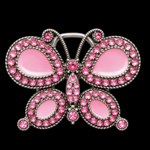 Boucle de ceinture papillon rose strass fille enfant
