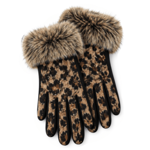 Mujer Estampado animal Guepardo Leopardo Guantes Adornos de piel sintética Invierno Otoño