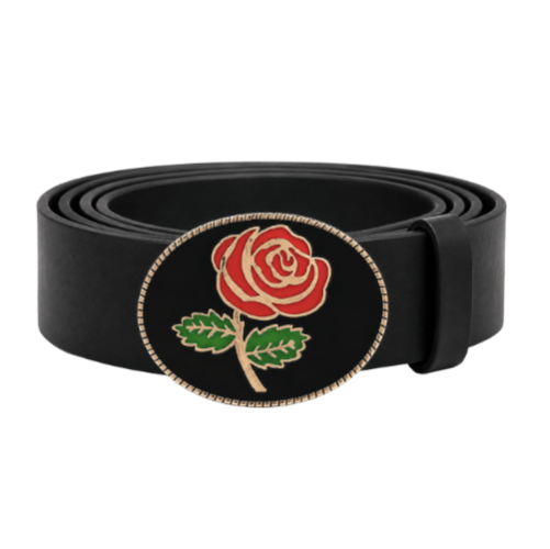 Boucle De Ceinture Western Cowgirl Fleur Rose Rouge