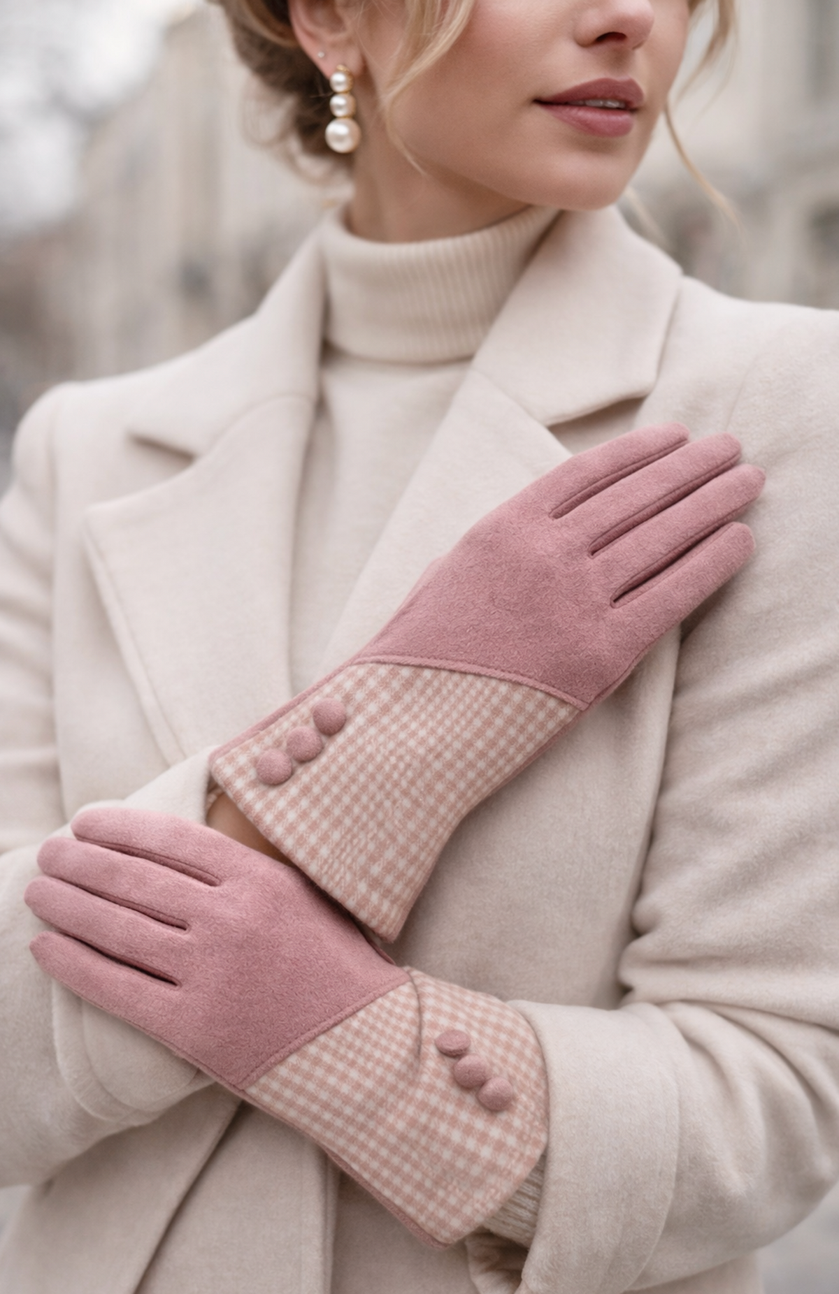 Stylish Boutique Ladies Pink Classy Winter Gloves