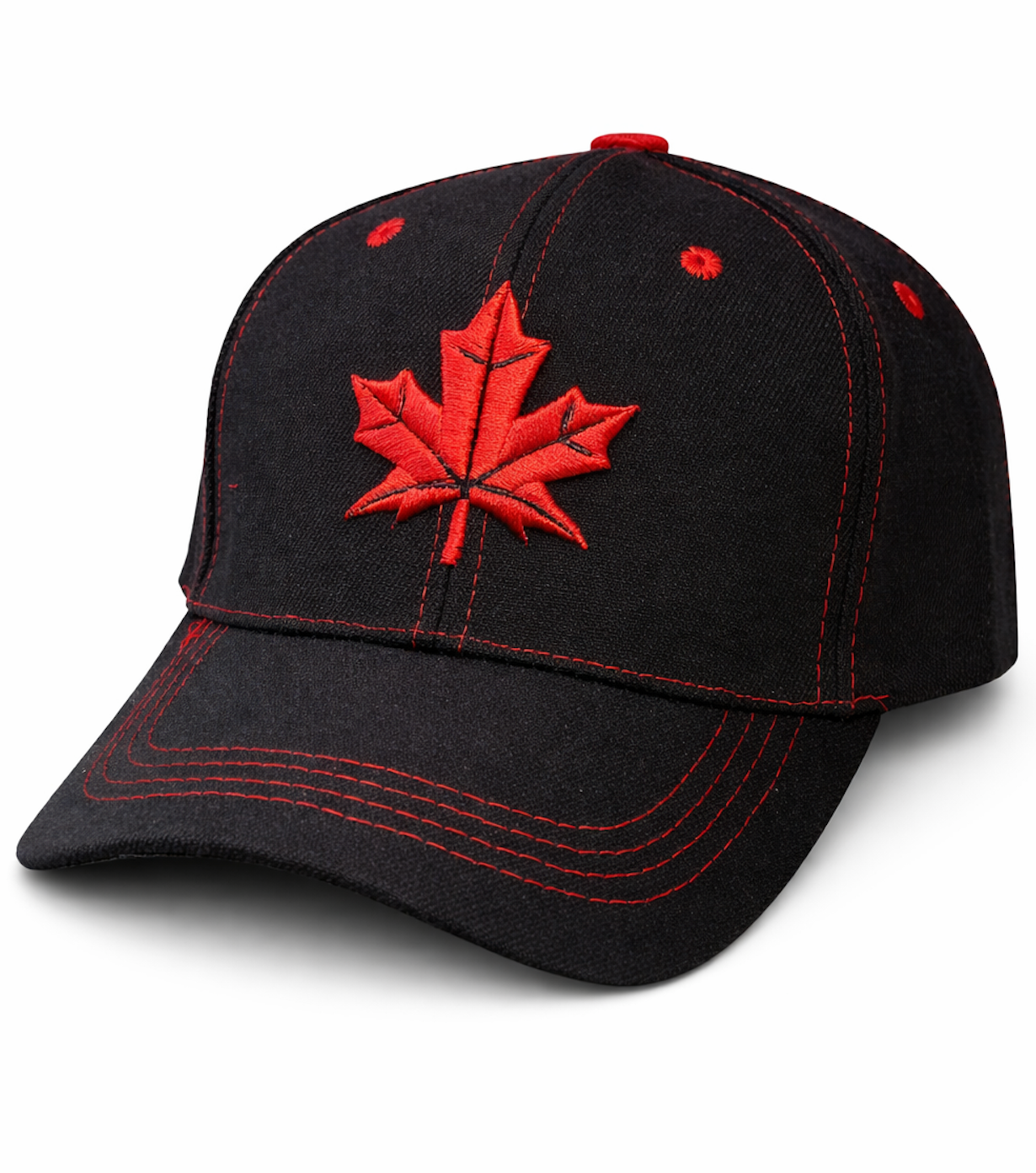 Gorra de béisbol bordada de Canadá, hoja de arce roja