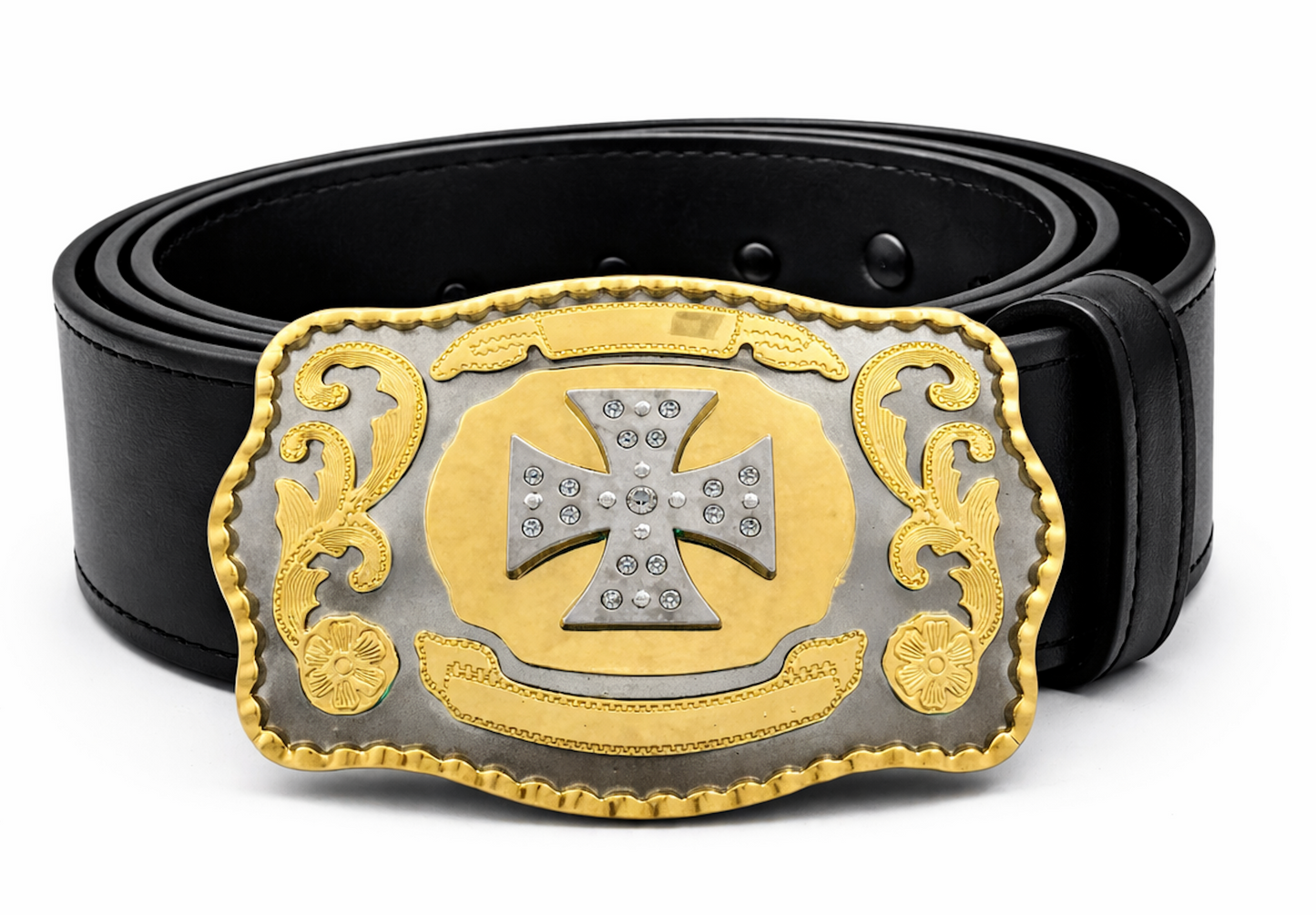 Cross Cowboy Religion Faith Oversize Western Belt Buckle