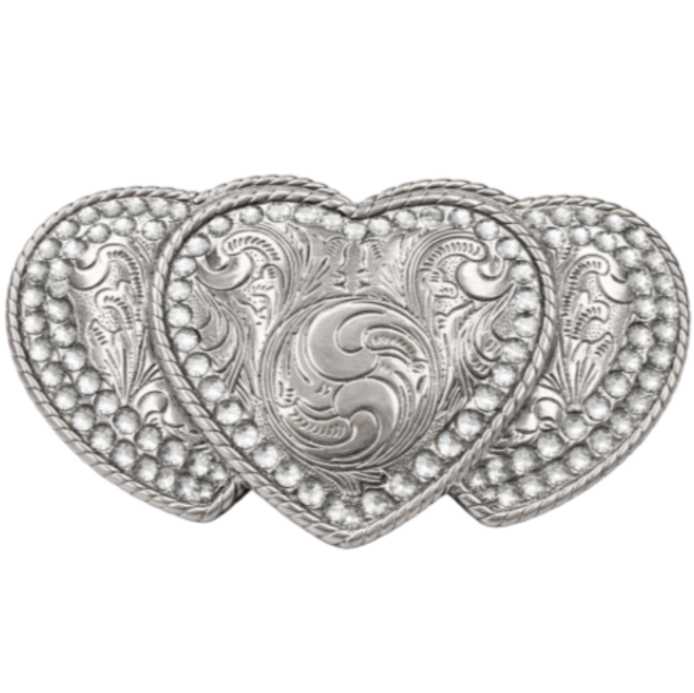 Rhinestone Hearts Mother Love Belt Buckle