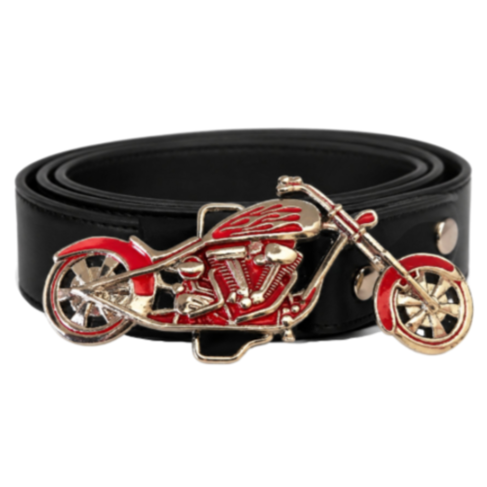 Hebilla de cinturón roja para motociclista Chopper motocicleta moto