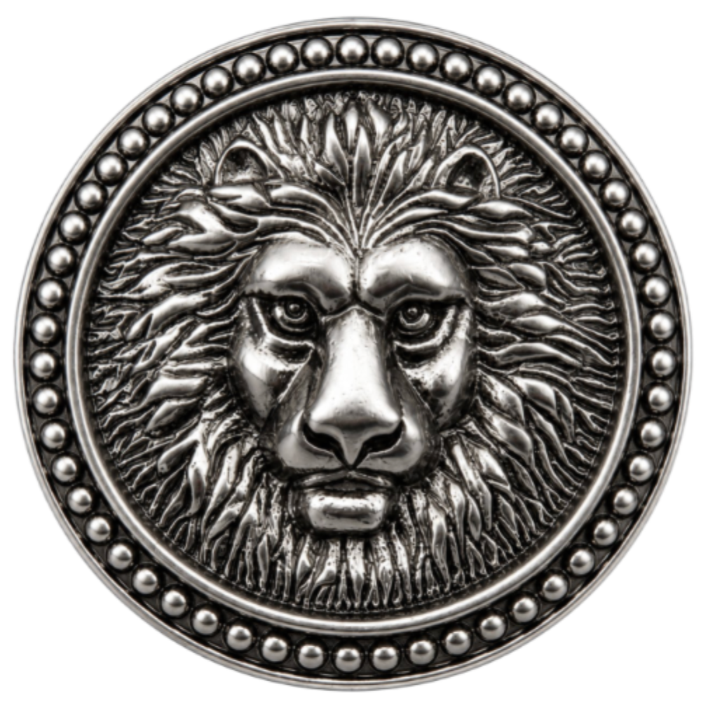 Lion Head Roman Fountain Exotic Animal Big Belt Buckle