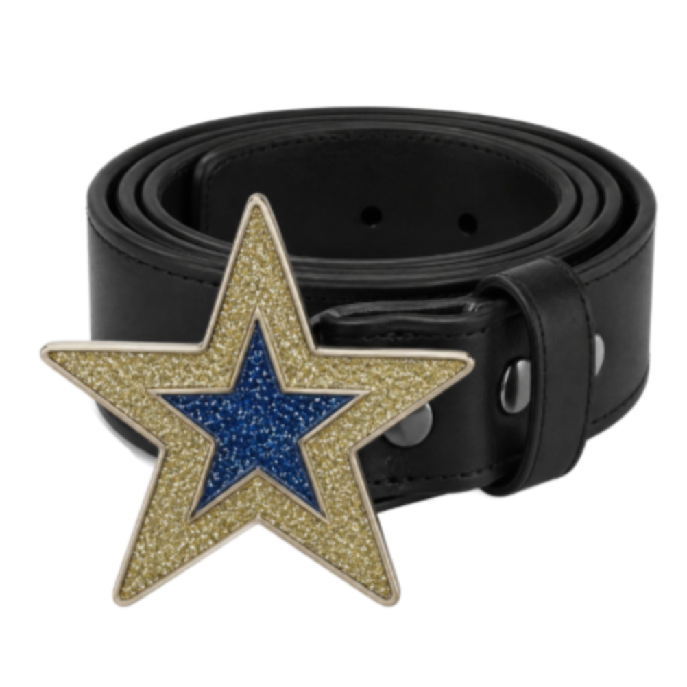 Pentagram 5 Point Rock Star Glitter Rhinestone Belt Buckle
