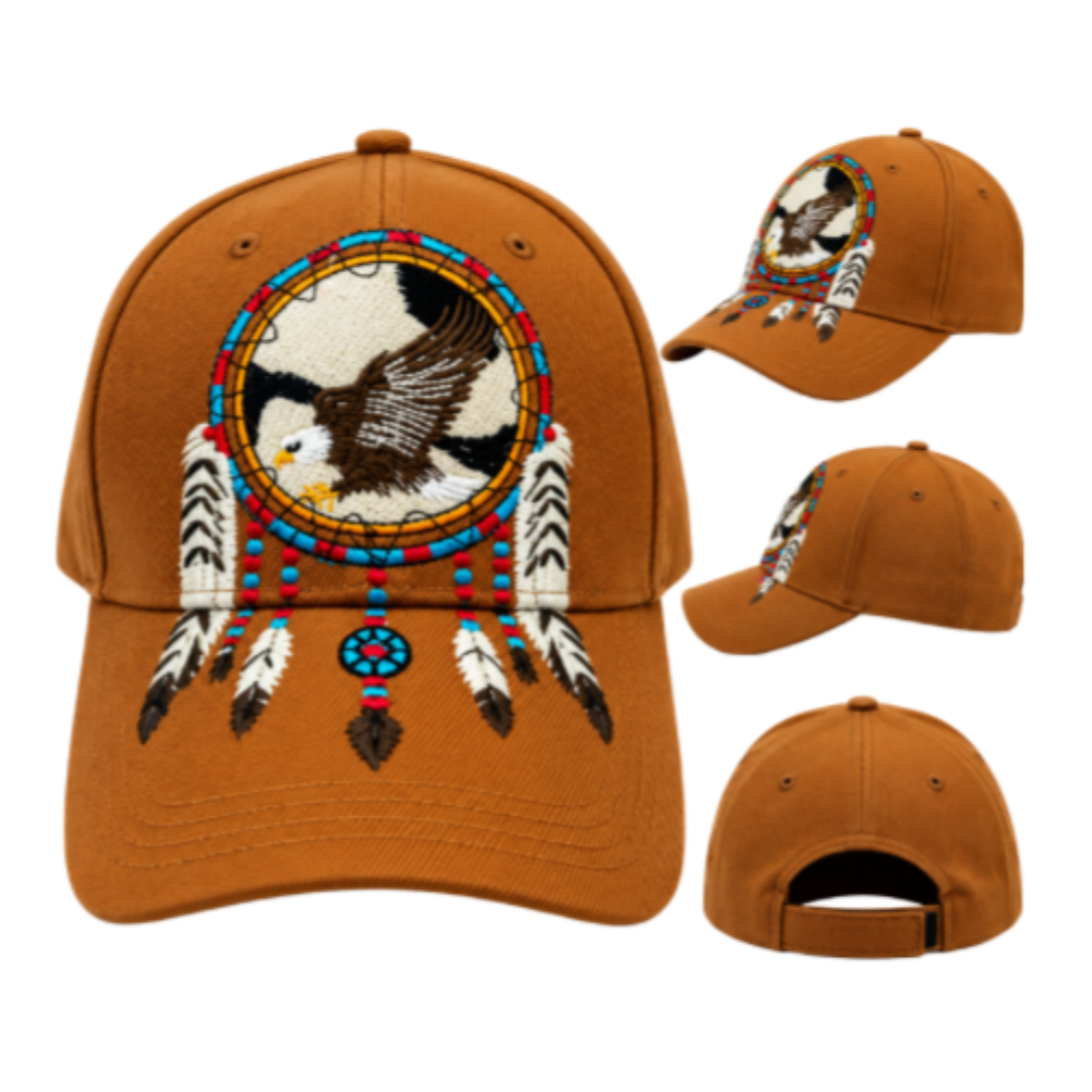 Native Dreamcatcher Art Eagle Feathers Baseball Hat | CoolBuckles