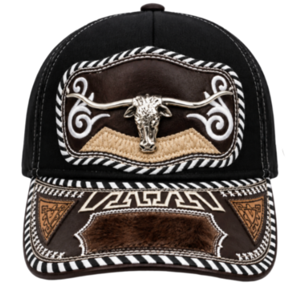 Longhorns Mesh Back Trucker Western Hat Metal Logo