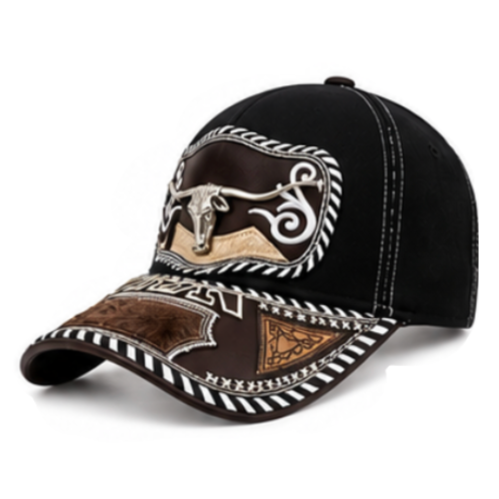 Longhorns Mesh Back Trucker Western Hat Metal Logo