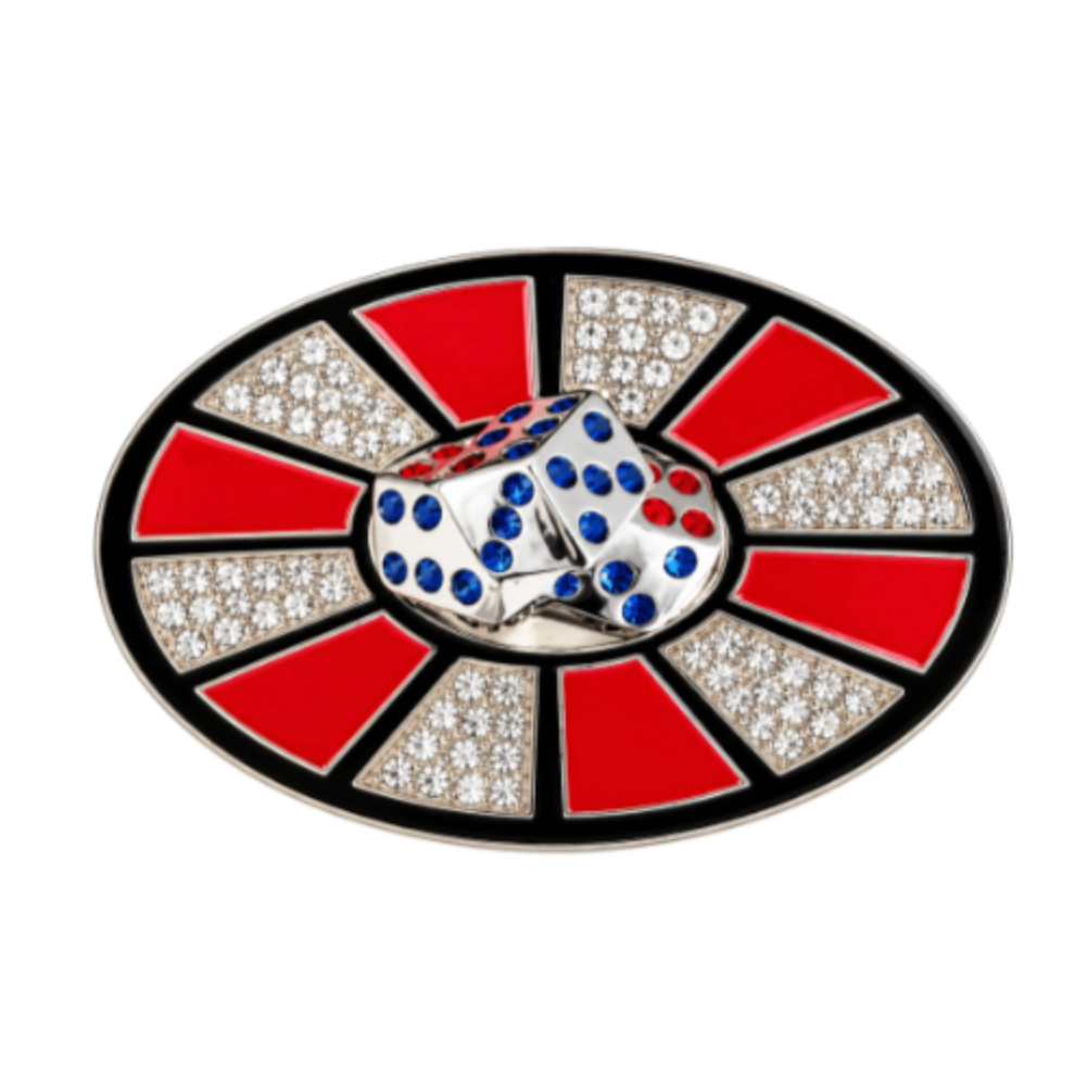 Belt Buckle Gambler Lucky Charm Dices Casino Bling Vegas Craps Table