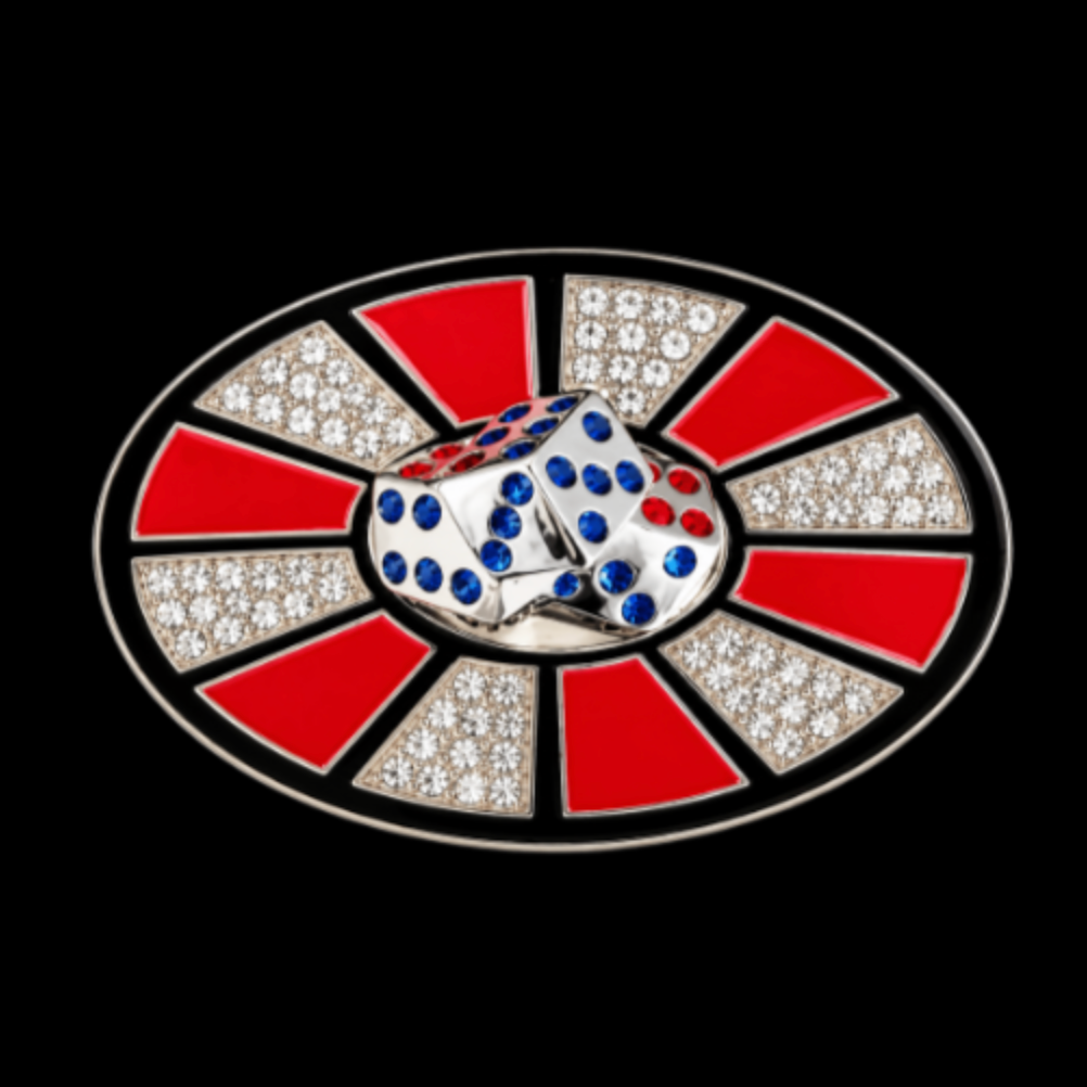 Belt Buckle Gambler Lucky Charm Dices Casino Bling Vegas Craps Table
