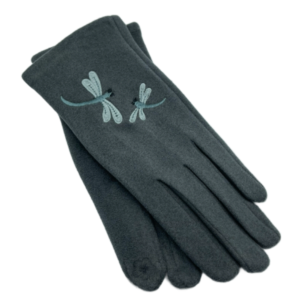 Women Winter Warm Fashion Gloves With Dragonfly