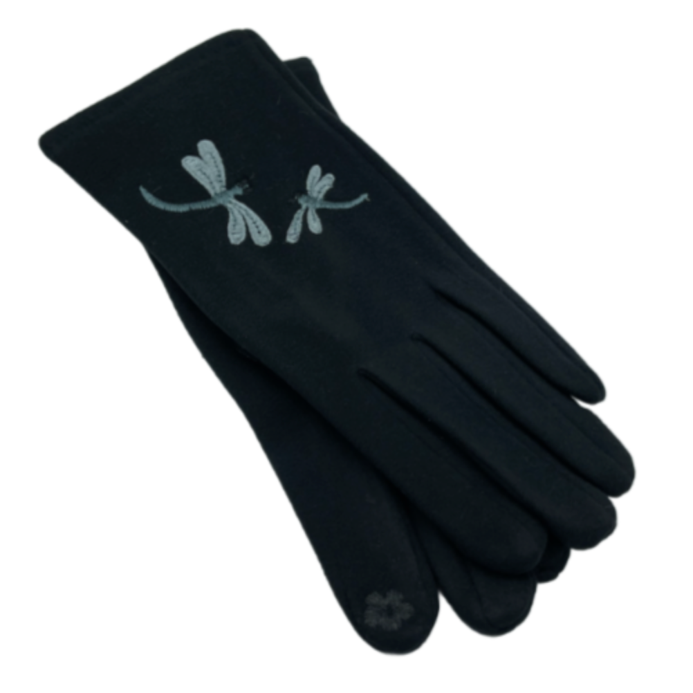 Women Winter Warm Fashion Gloves With Dragonfly