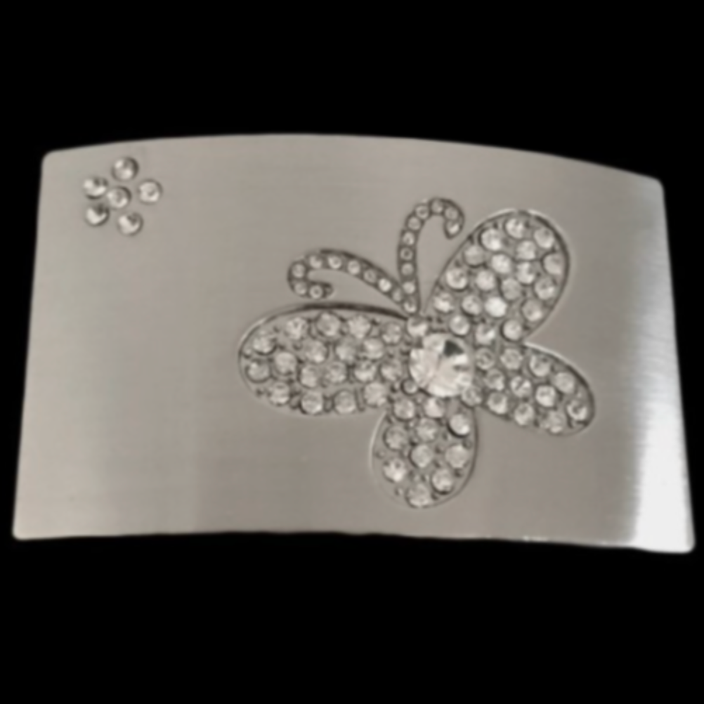 Rhinestone Art Butterfly Country Western Belt Buckle