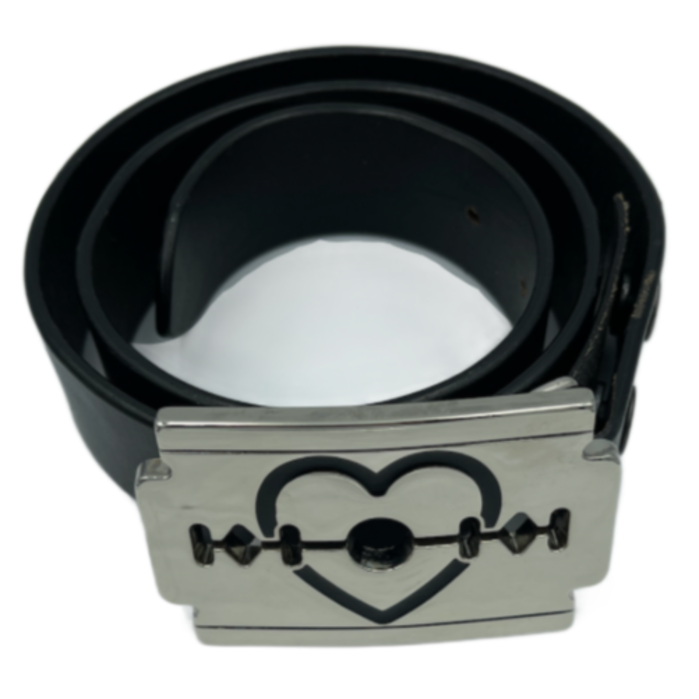 Hebilla de cinturón de barbería con forma de corazón de hoja de afeitar de peluquero