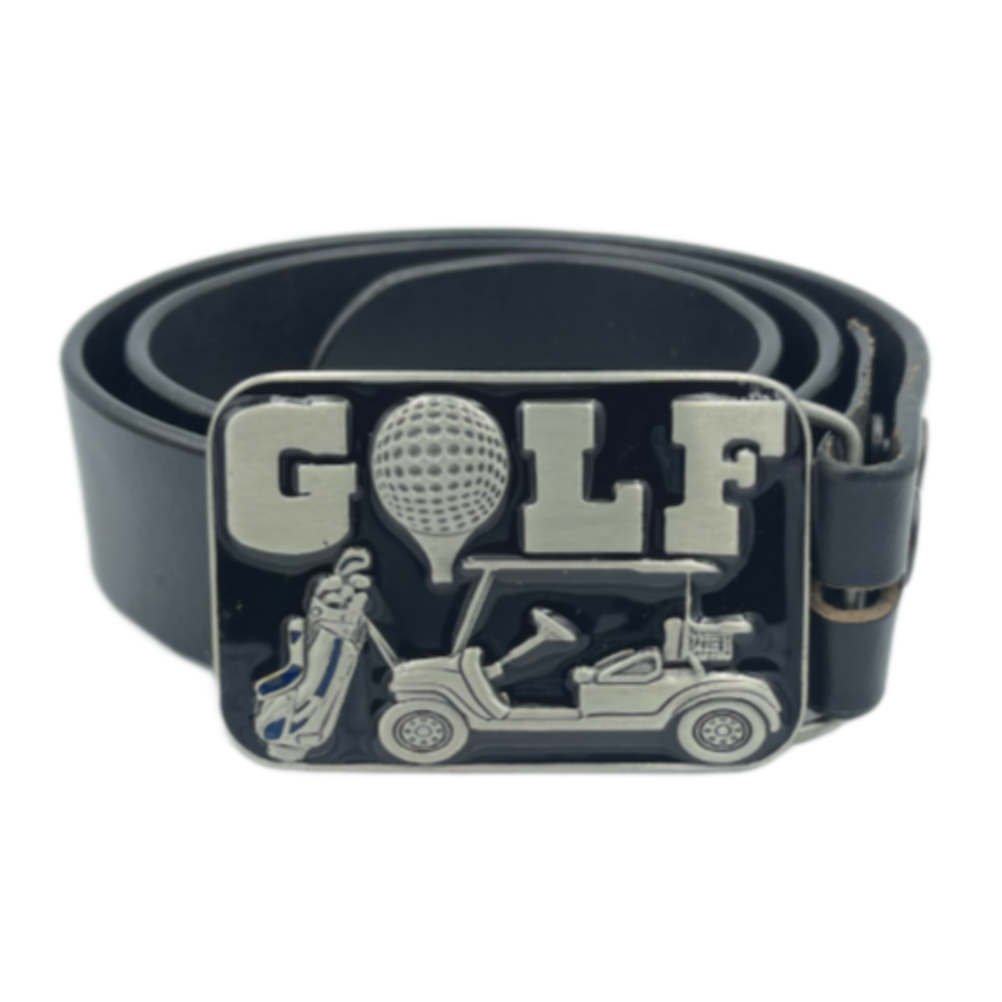 Golf Cart Golfers Golfing Sport Belt Buckle