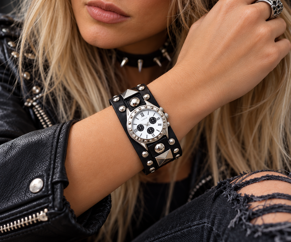 PULSERA DE RELOJ SEXY CON PUÑOS DE MODA PARA MUJER Y NIÑA UNISEX PARA HOMBRES