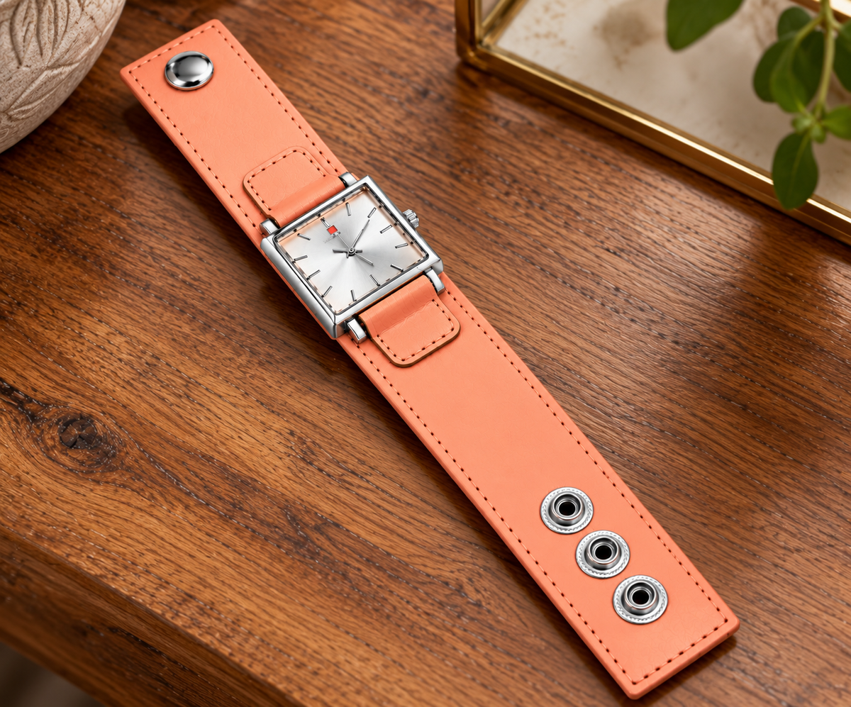 MONTRE-BRACELET SEXY UNISEXE MANCHETTE ORANGE SNAP ON HOMME FEMME