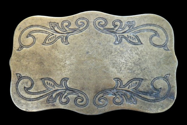 Antique Flower Floral Old Western Belt Buckle