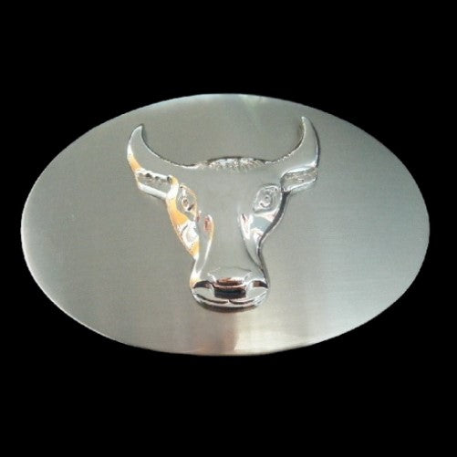 Texas Longhorn Western Bull Cow Rancher Animal Belt Buckle