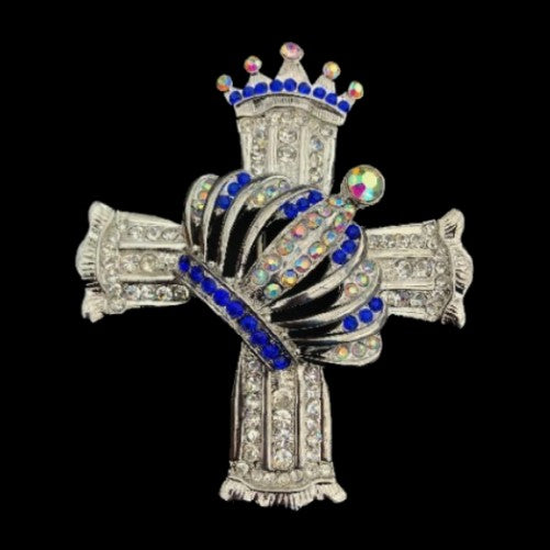 Religious Rhinestone Crown Crystal Bling Jewellery Belt Buckle