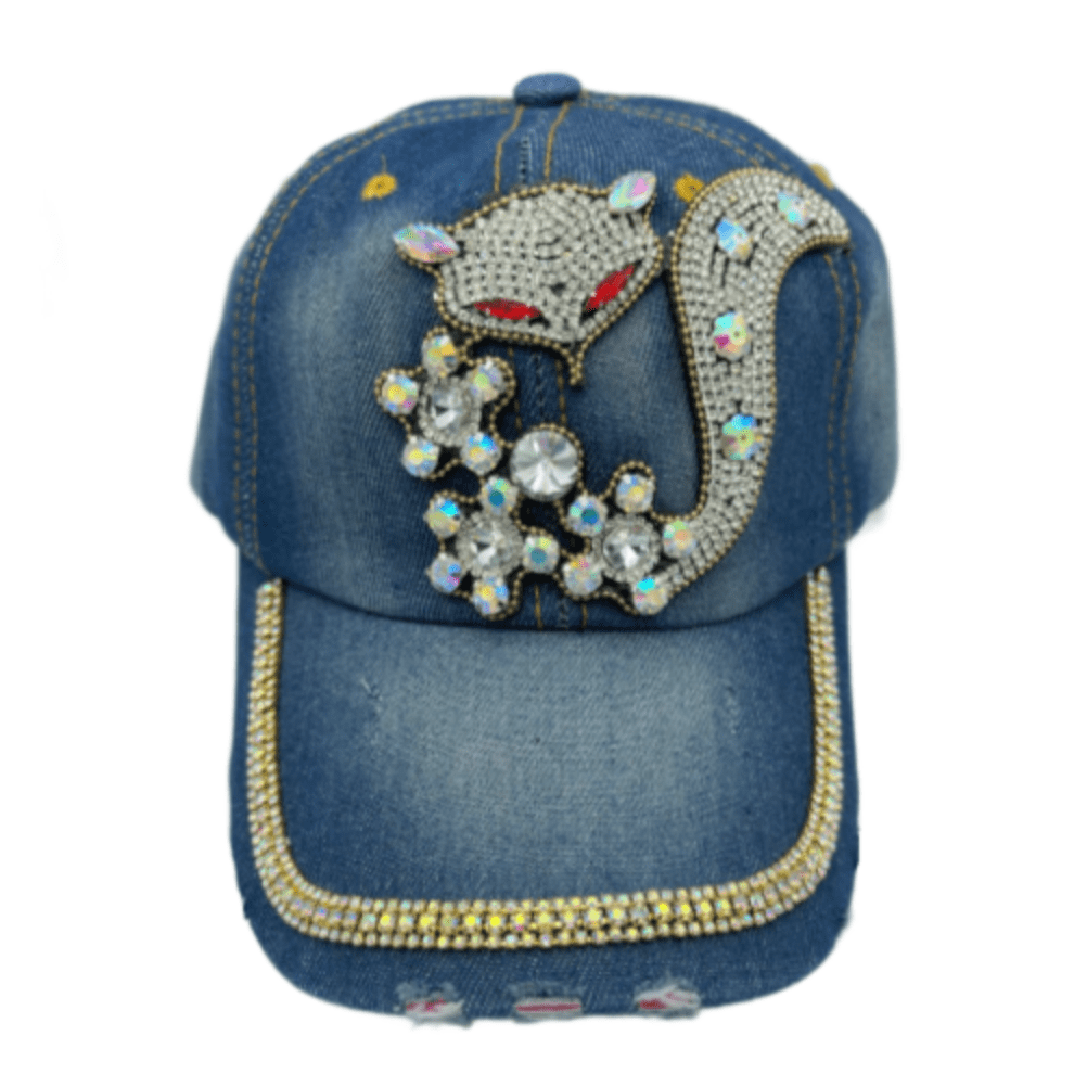 Casquette de baseball avec strass et renard pour femme, chapeau de soleil d'extérieur