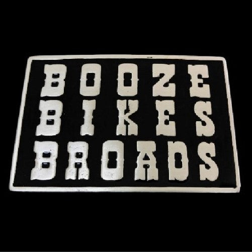 Booze Bikes Broads Biker Motorcycle Chain Party Belt Buckle