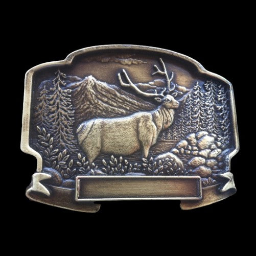 Canada Elk Canadian Wildlife Animal Hunter Belt Buckle