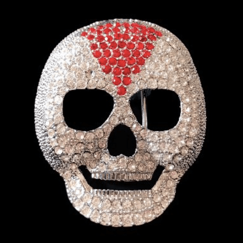 Mexican Wrestling Skull Mask Rhinestone Belt Buckle