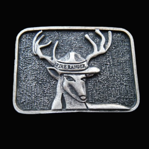 Deer Fire Ranger Wildland Cartoon Smokey Bear Belt Buckle