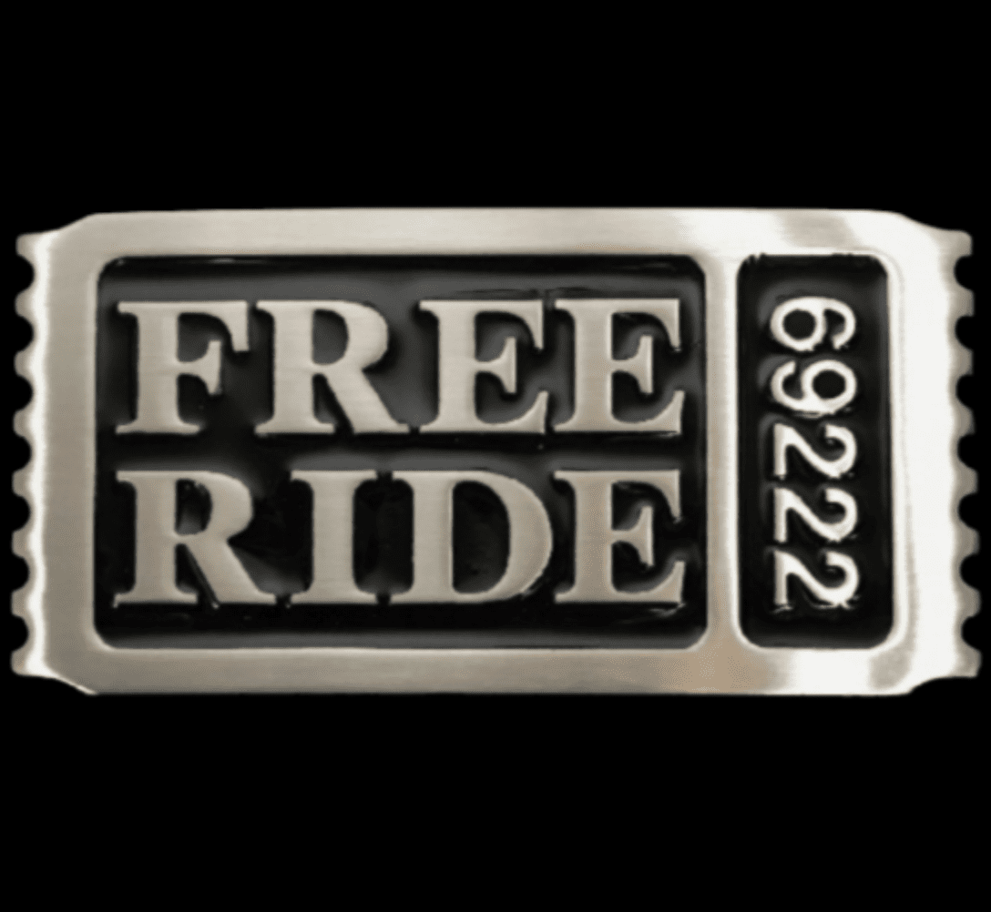 Belt Buckle Free Ride Ticket Stub Rock Concert Amusement Park