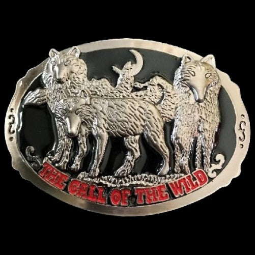 The Call Of The Wind Wolf Pack Animal Belt Buckle