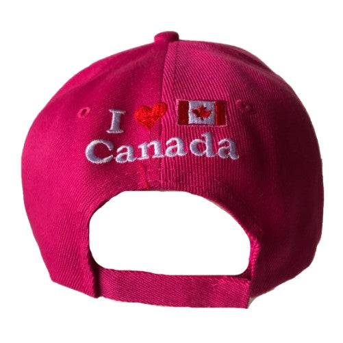 I Love Canada Red Maple Leaf Flag Baseball Cap Embroidered Hat