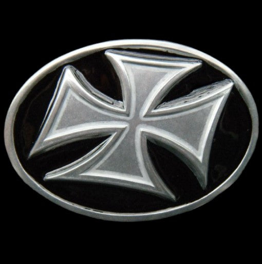 Maltese Celtic templar crusader religious iron Cross Belt Buckle