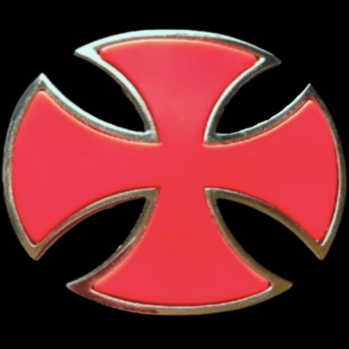Knights Templar Crusader Red Cross Belt Buckle