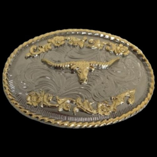 Longhorns Western Bull Feathers Rancher Cowboy Belt Buckle