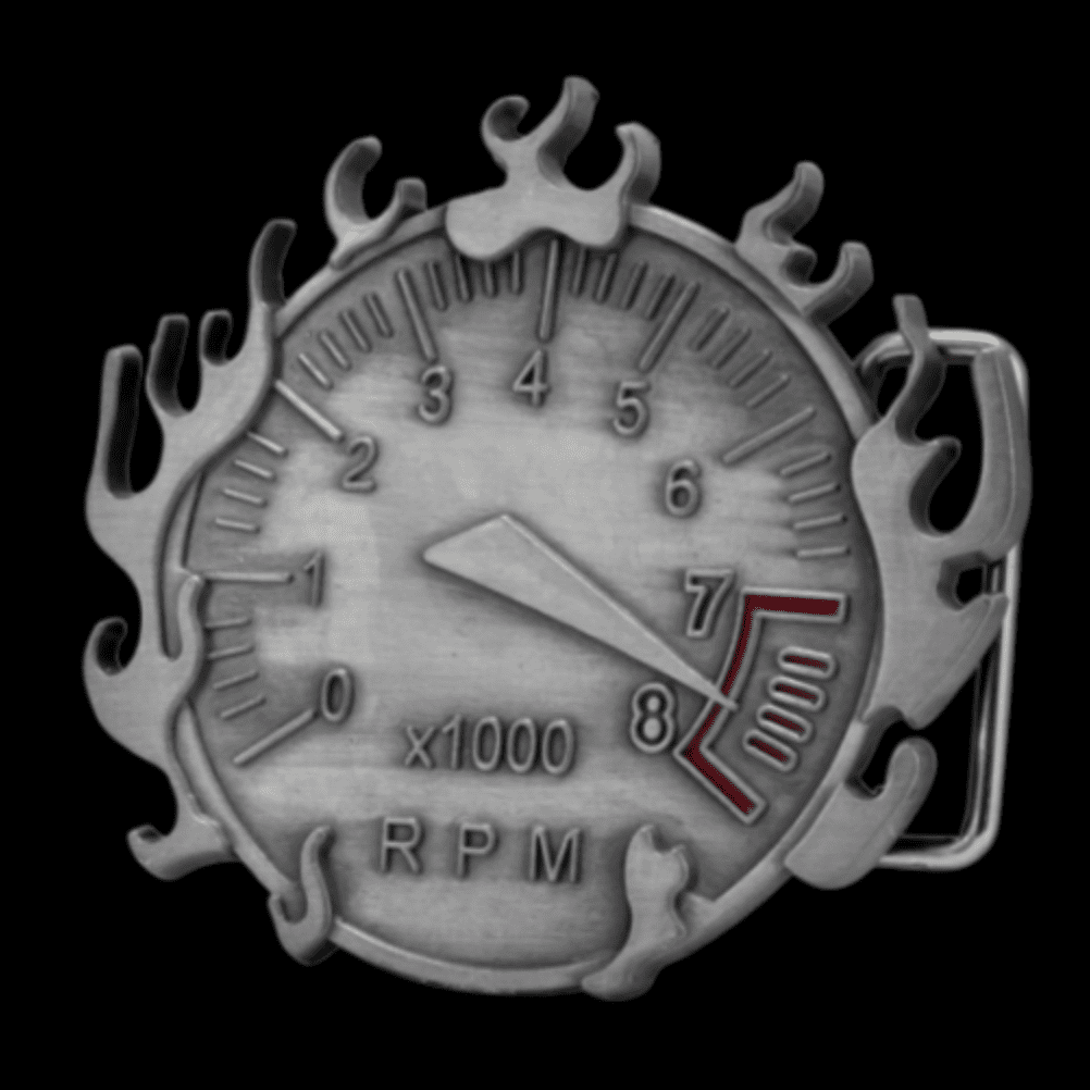 RPM Motor Vehículo Motor Calibre X1000 Coche Rápido Llamas Hebilla De Cinturón