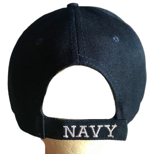 Casquette brodée de baseball réglable taille unique bleu marine